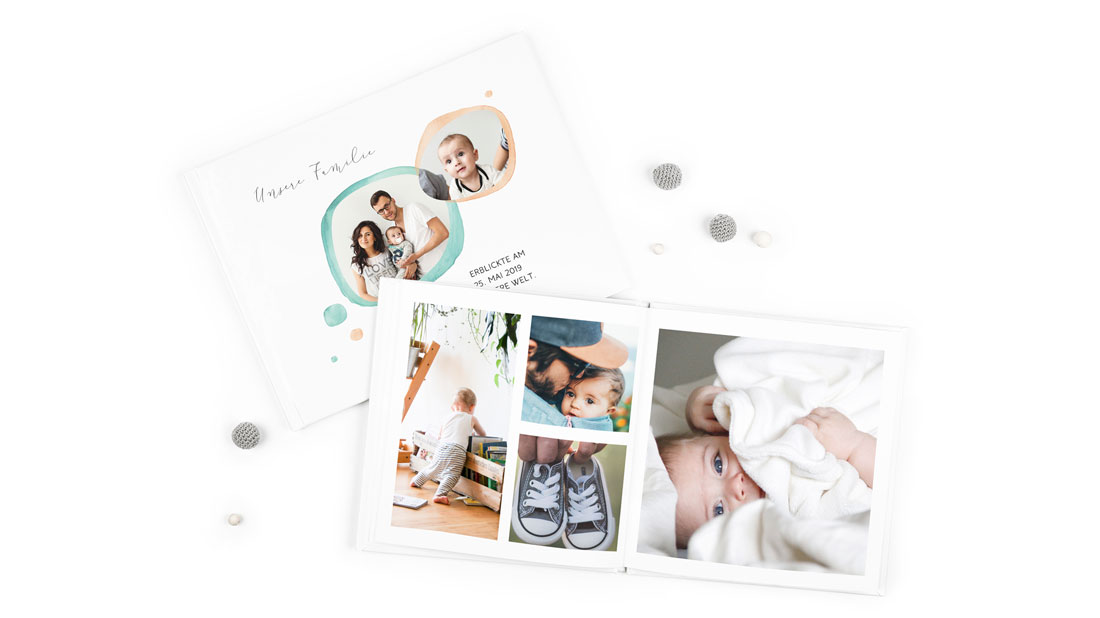 Ein Fotobuch von der ersten Zeit mit Ihrem Baby