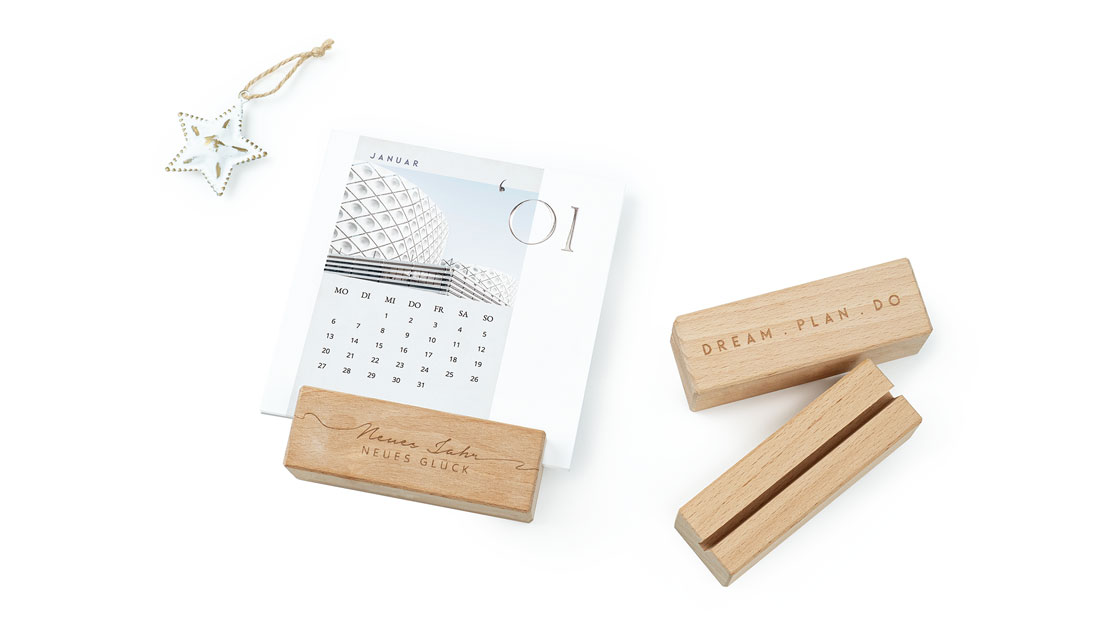 Tischkalender mit persönlicher Gravur