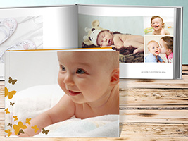 Ein Fotobuch von der ersten aufregenden Zeit mit Ihrem Baby