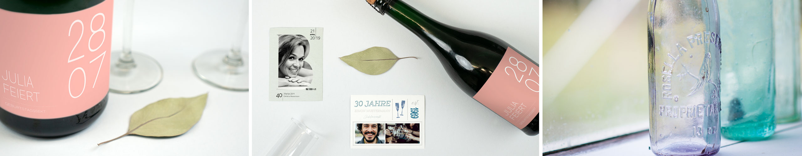 Sektetiketten Geburtstag