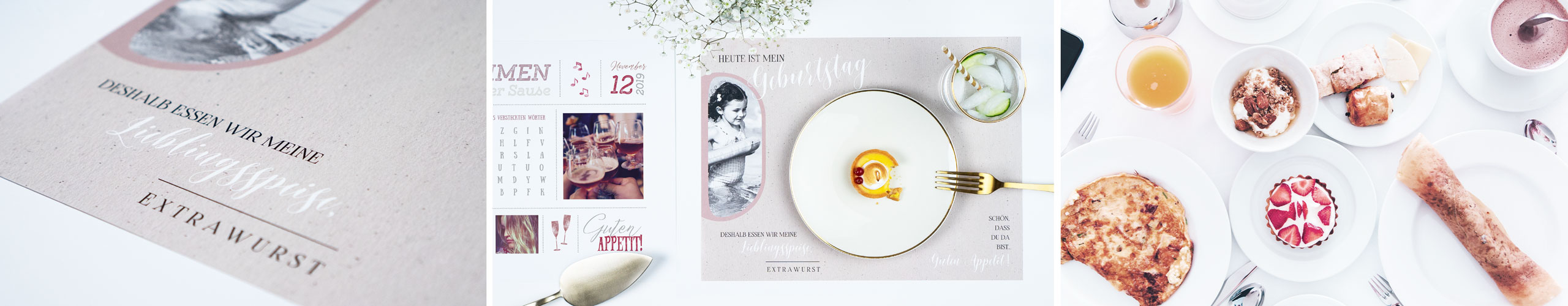 Gestalte jetzt Tisch-Sets für Deine Geburtstagsfeier Personalisierte Tisch-Sets für den Geburtstag