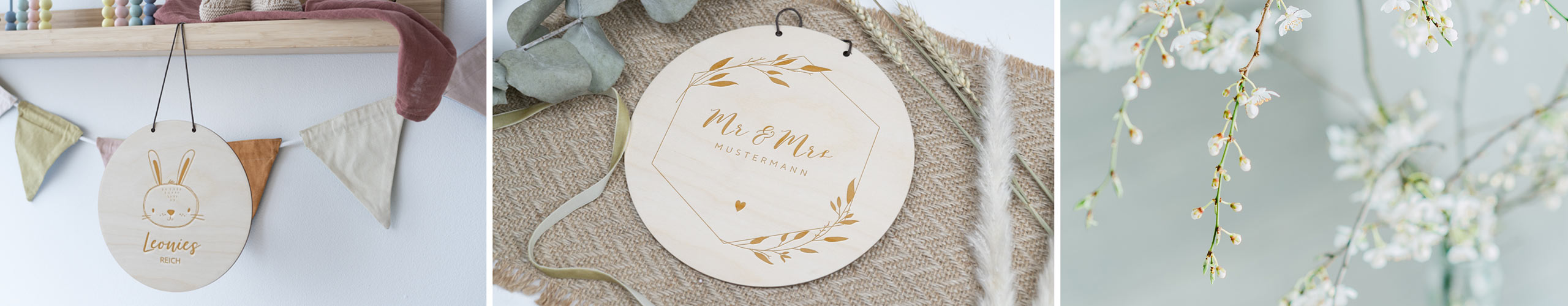 Holzschild mit Ihrem Wunschtext beschriften Personalisierte Holzschilder mit Gravur als Türschild oder Deko für Zuhause