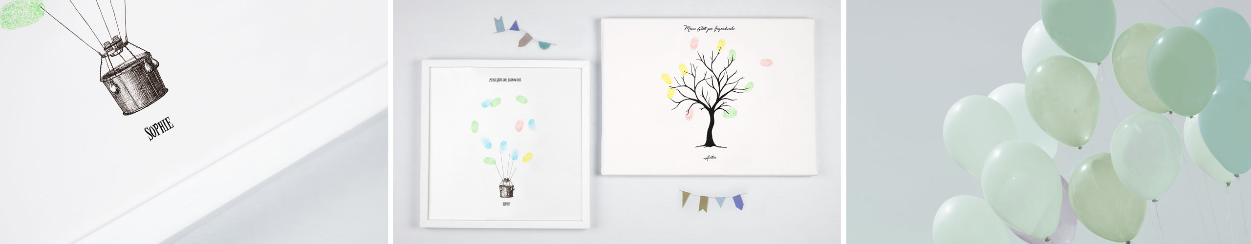 Fingerabdruck-Leinwand zur Jugendweihe jetzt online gestalten Fingerabdruck-Leinwände zur Jugendweihe mit verschiedenen Motiven