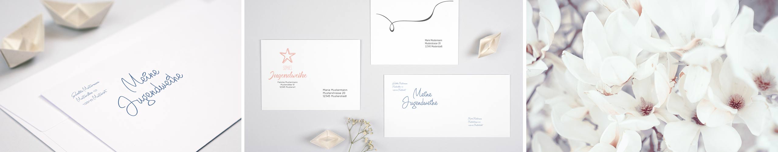 Umschläge für Jugendweihe-Karten jetzt online selbst gestalten Briefumschläge für Jugendweihe-Karten in verschiedenen Designs