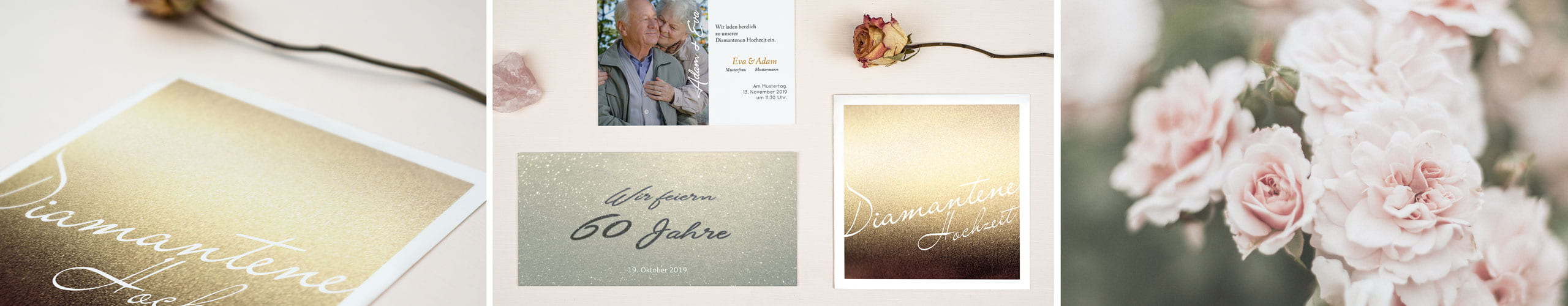 Einladungskarten zur Diamantenen Hochzeit