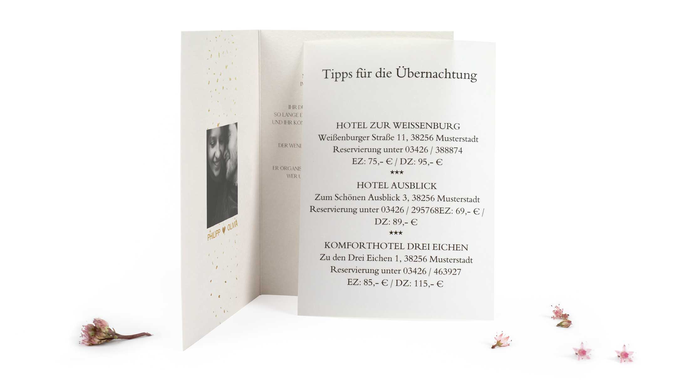 Einlegeblätter für verschiedene Anlässe und Verwendungsarten